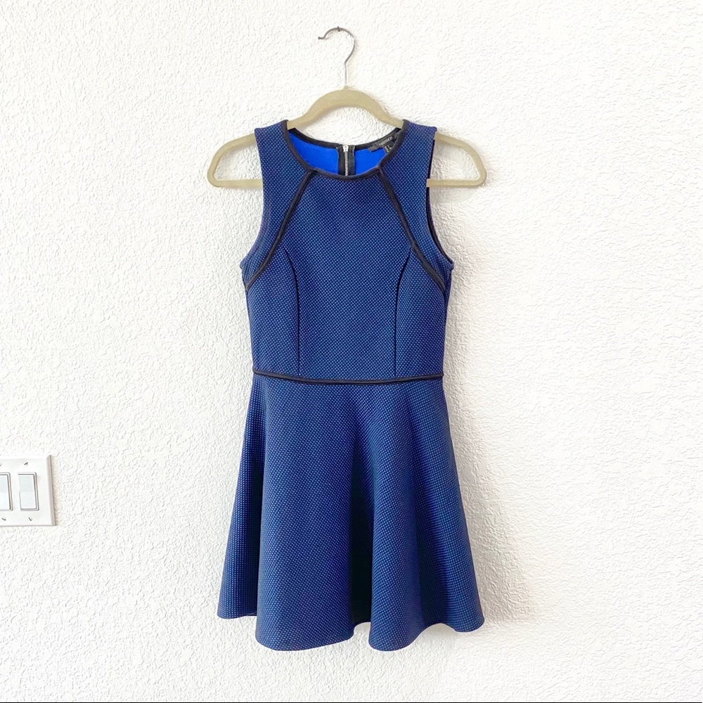 Black & Blue Mesh Mini Skater Dress Size S